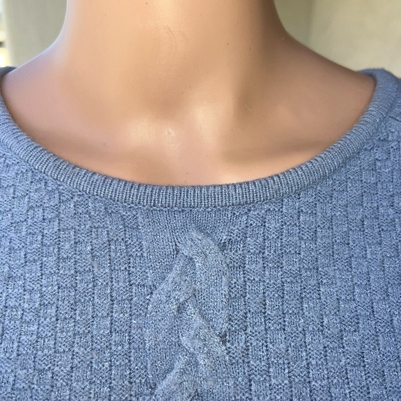 Joan Vass Sz L Blue Mist Long Sleeve Crew Neck Knit Women’s Sweater Pullover BN - Picture 5 of 9
